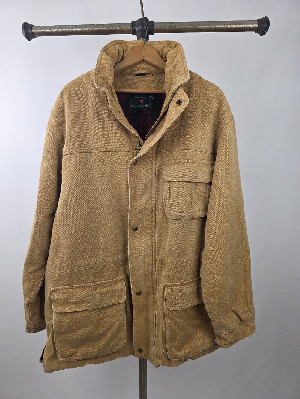 Vintage 70's Abercrombie & Fitch Men's Brown Duck Canvas Wool Lined Barn Coat 44